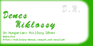 denes miklossy business card