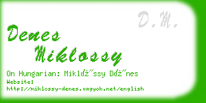 denes miklossy business card